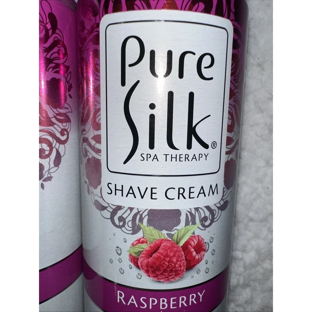 Pure Silk Shave Cream with Aloe, Raspberry Mist, 5 OZ Lot Of 2